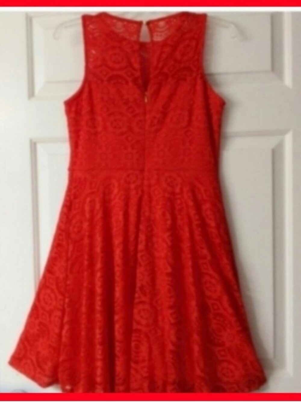 Coral Red lace Feminine dress cocktail Dressy elegant Thalia Sodi Mefium